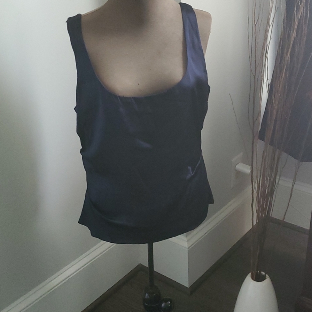Extraordinary navy blue blue silk tank